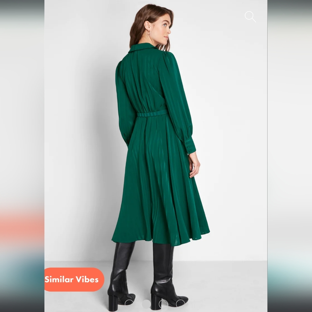 NWT ModCloth Green A-Line Dress sz 4 - Picture 4 of 8